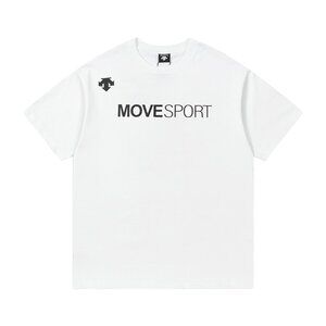 White Short-Sleeved T-Shirt With Letter Print On The Chest Descente
